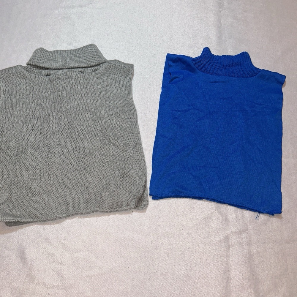 VTG Lot of 2 Dickies Gray‎ And Royal Blue Made In USA Sweater Material